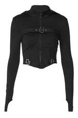 Gothic Techwear Corset Crop Top