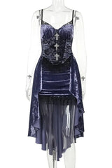 Gothic Velvet A-line Evening Dress