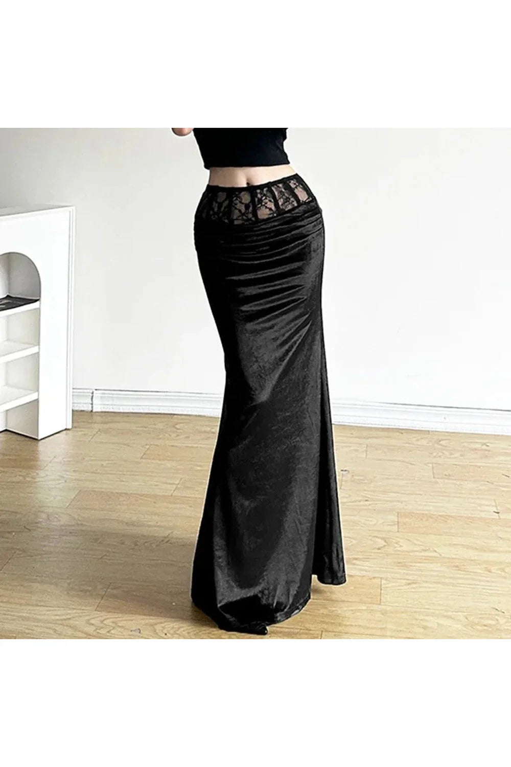Gothic Velvet Trumpet Skirt