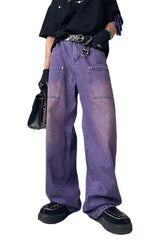 Fall Gradient Purple Vintage Jeans