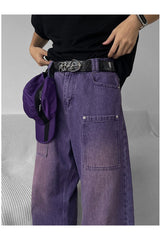 Fall Gradient Purple Vintage Jeans