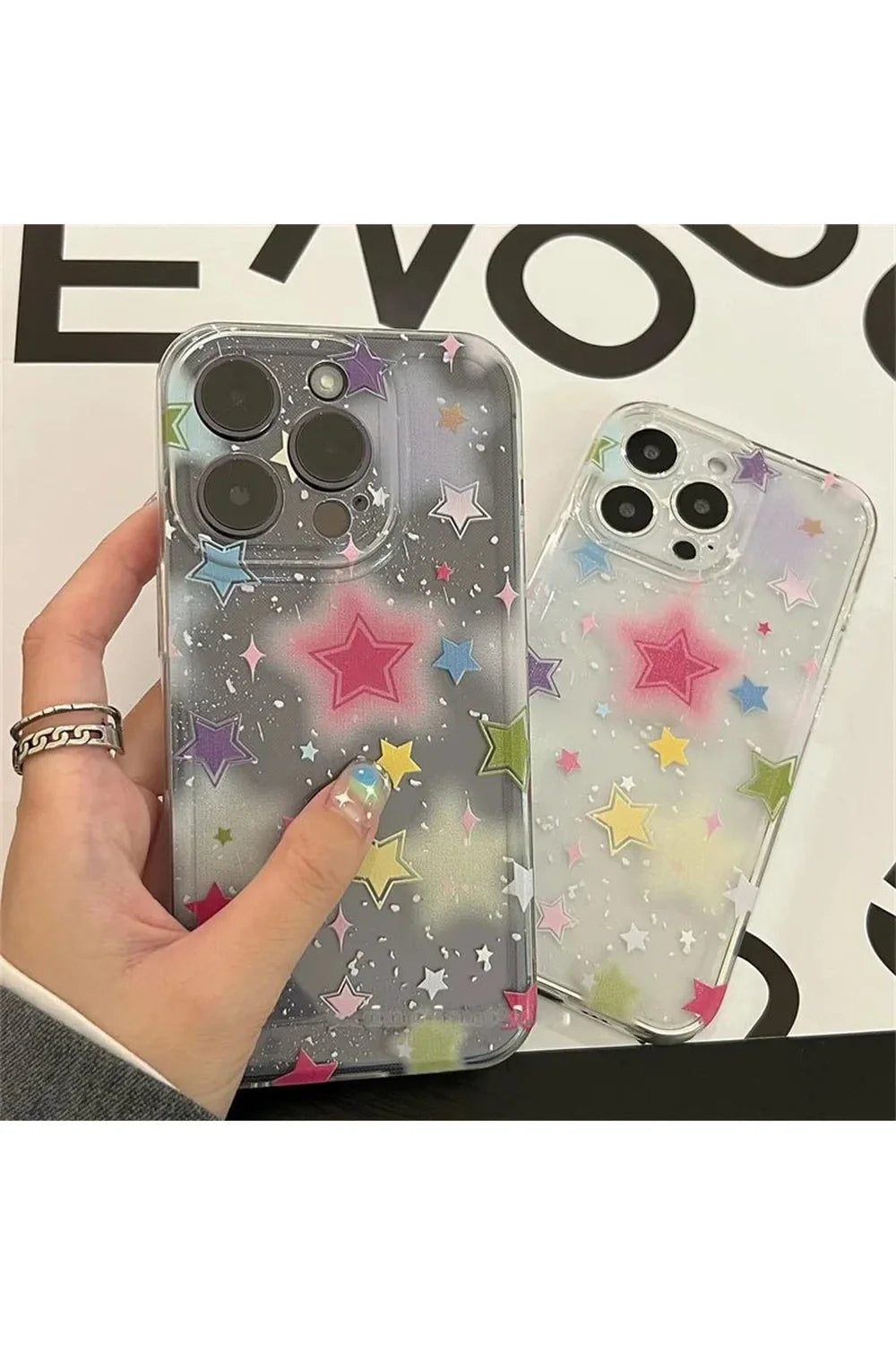 Gradient Star Clear Phone Case