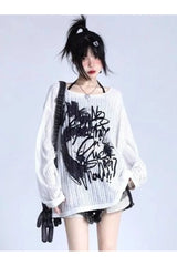 Graffiti Street Style Oversized Sweater