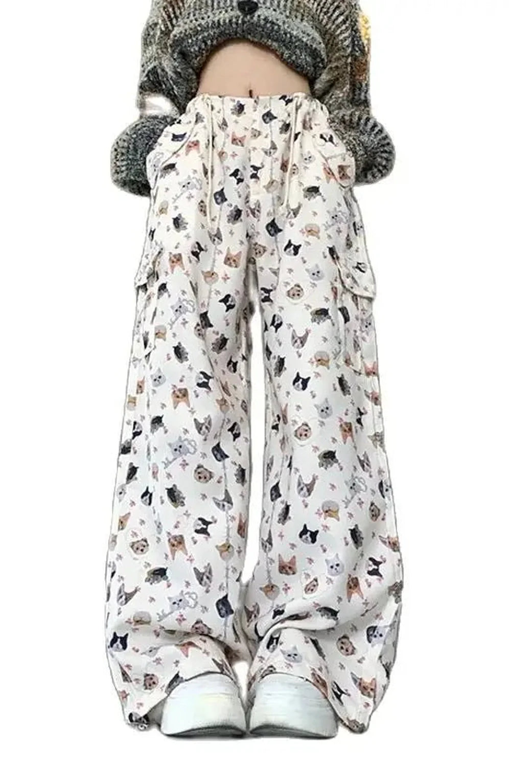 Graffiti Wide Leg Suit Pants