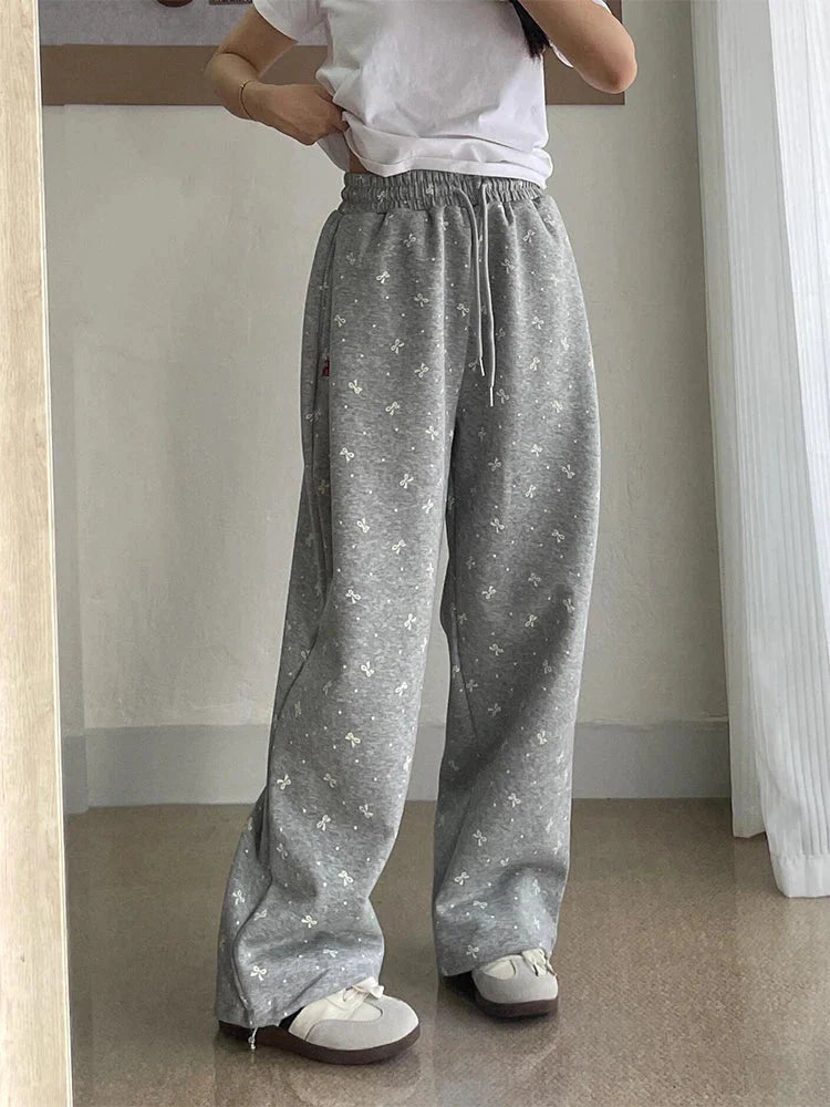 Gray Bow Cozy Lounge Pants