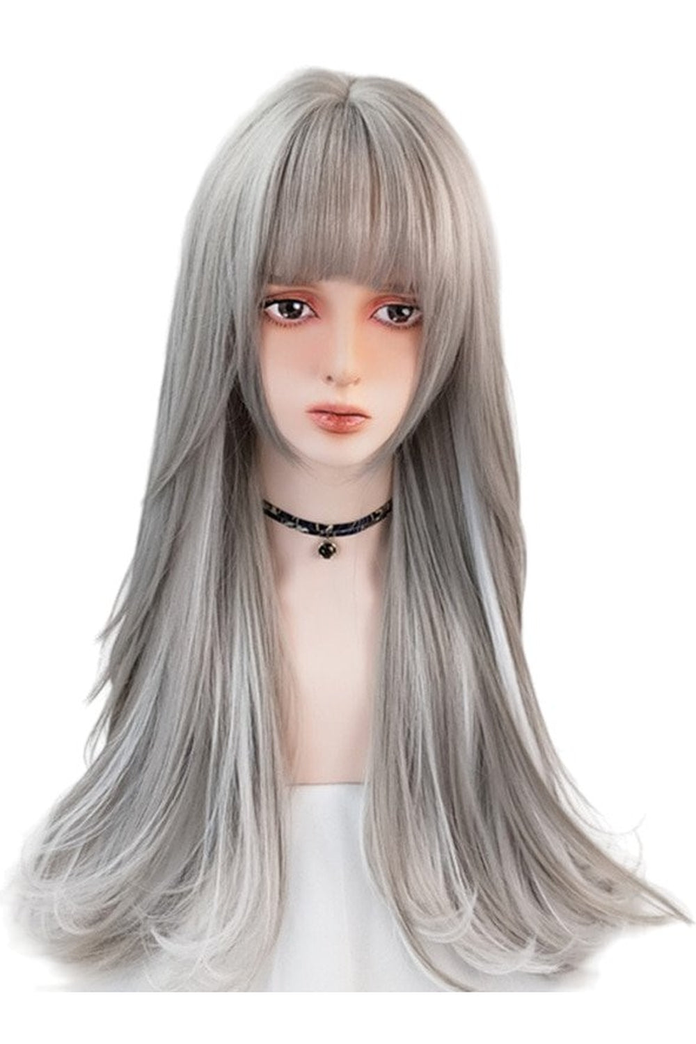 Gray Highlight Long Wig