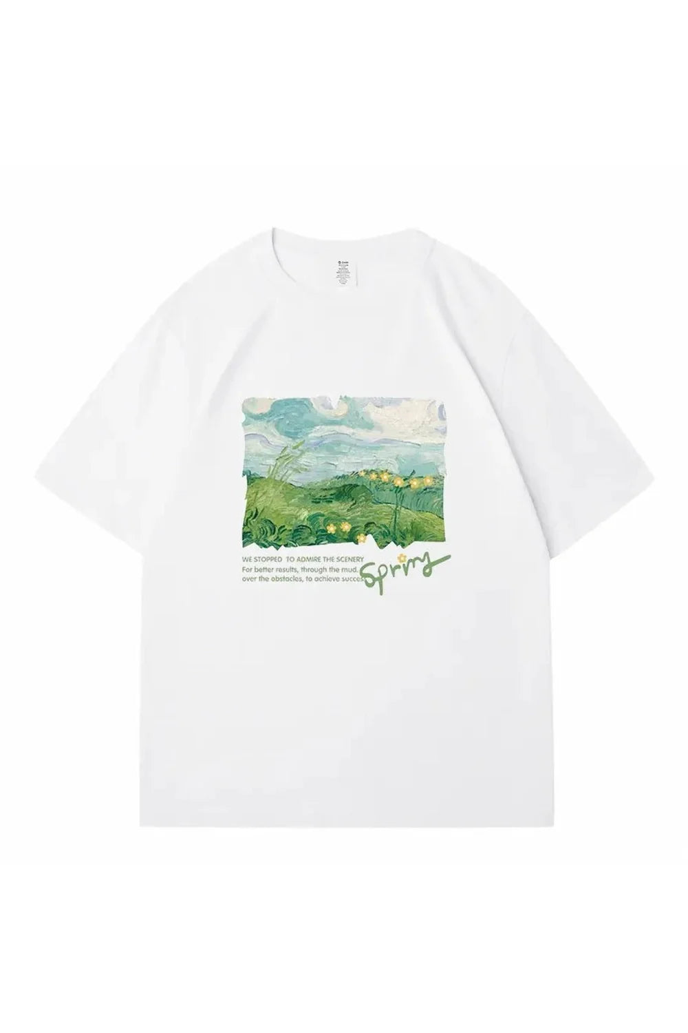 Green Print Oversized Street T-shirt