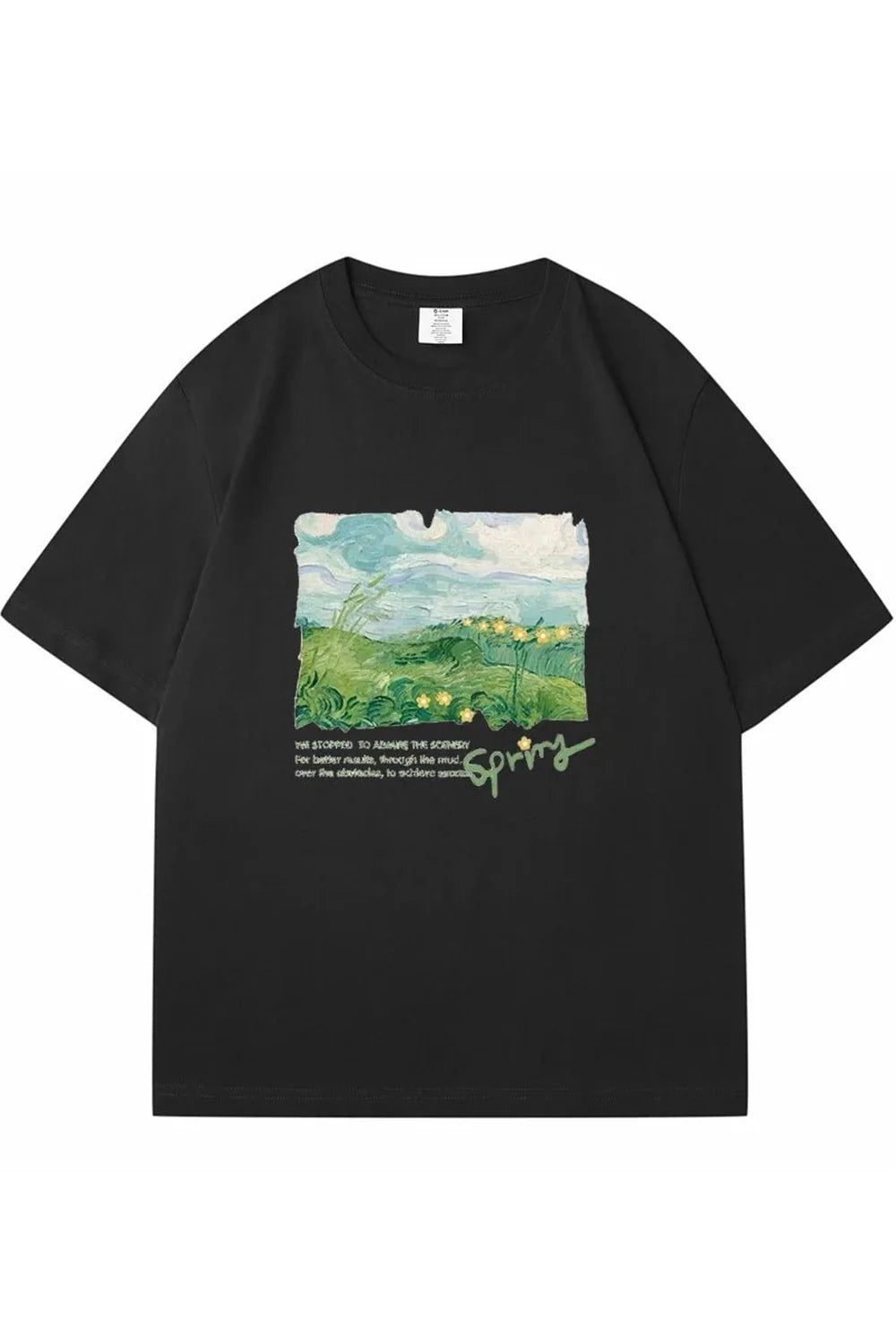 Green Print Oversized Street T-shirt