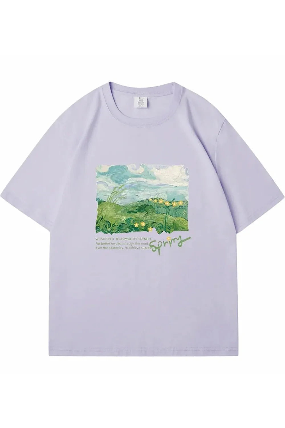 Green Print Oversized Street T-shirt