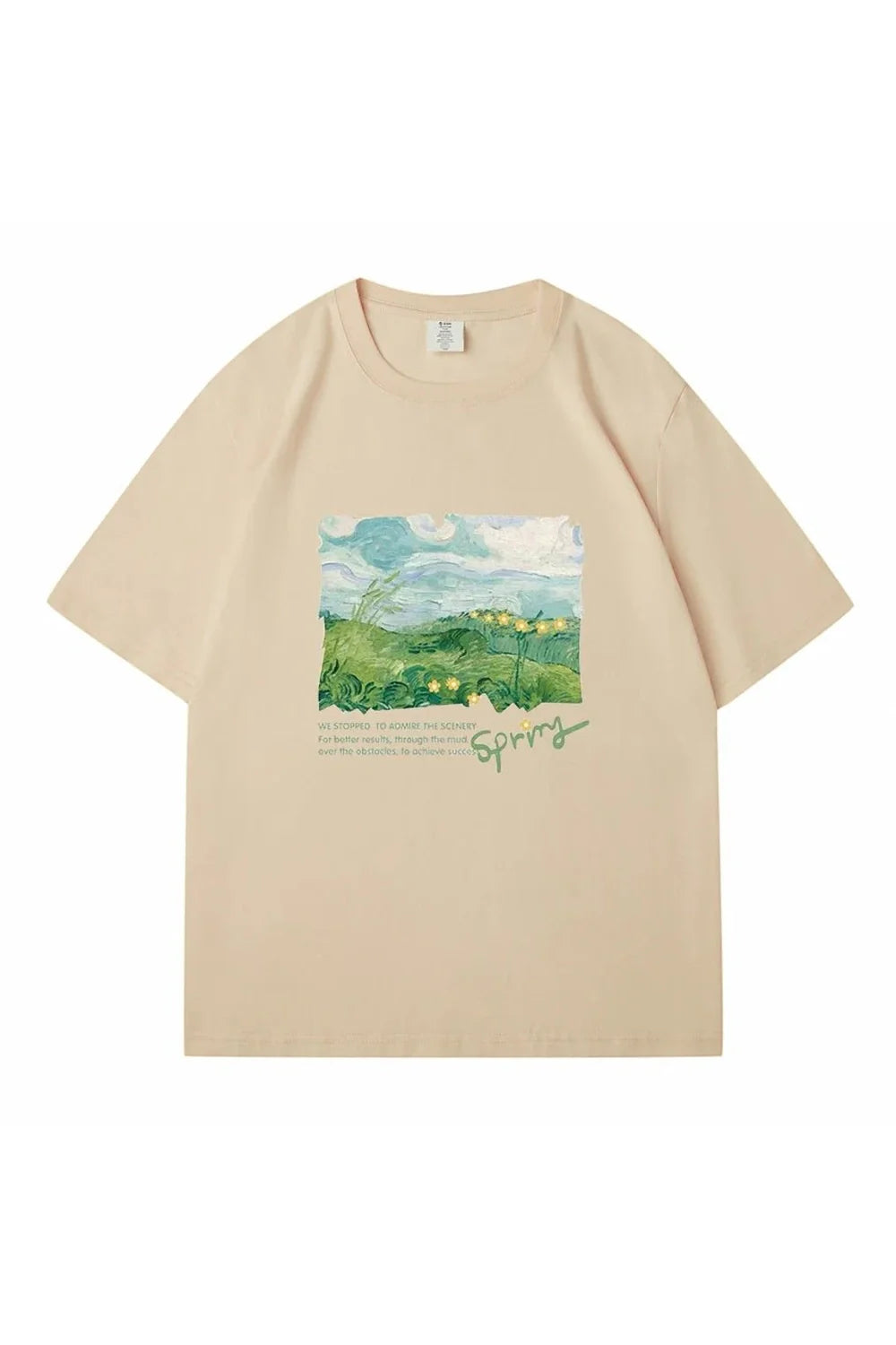 Green Print Oversized Street T-shirt