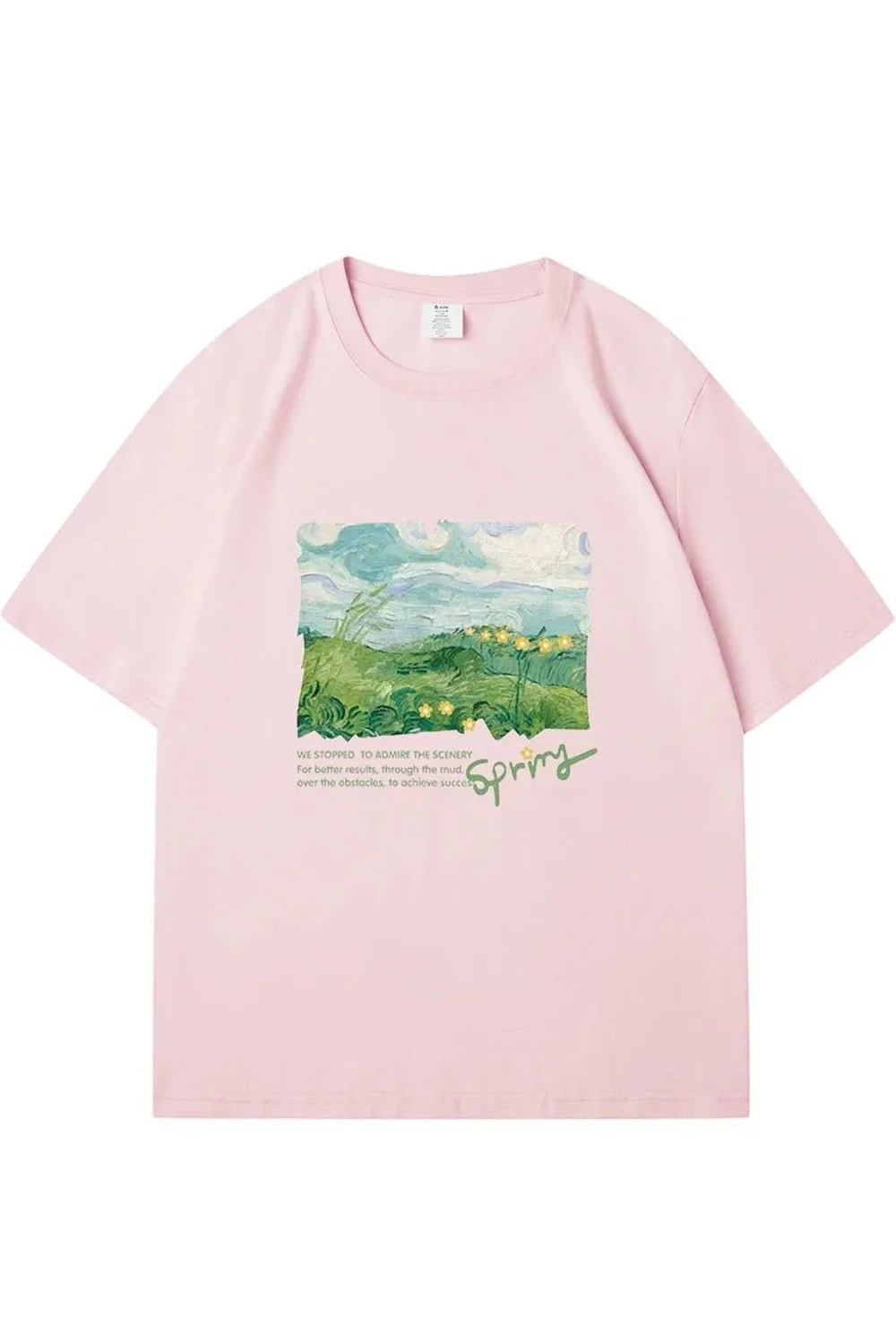 Green Print Oversized Street T-shirt