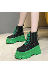 Green Punk Platform Boots