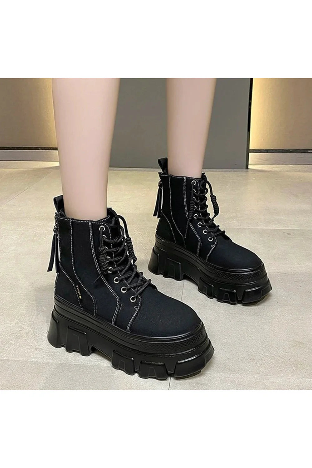 Green Punk Platform Boots