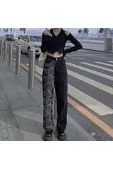 Fall Grunge Black High Waist Jeans