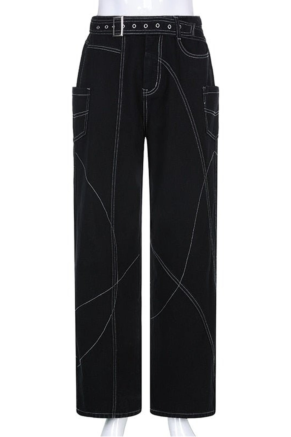 Fall Grunge Black Wide Leg Jeans