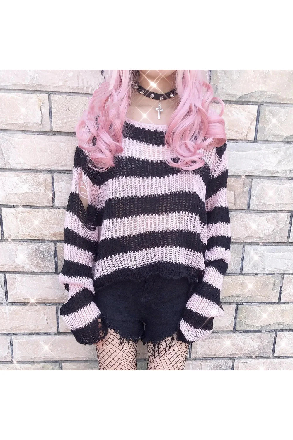 Grunge Candy Striped Sweater