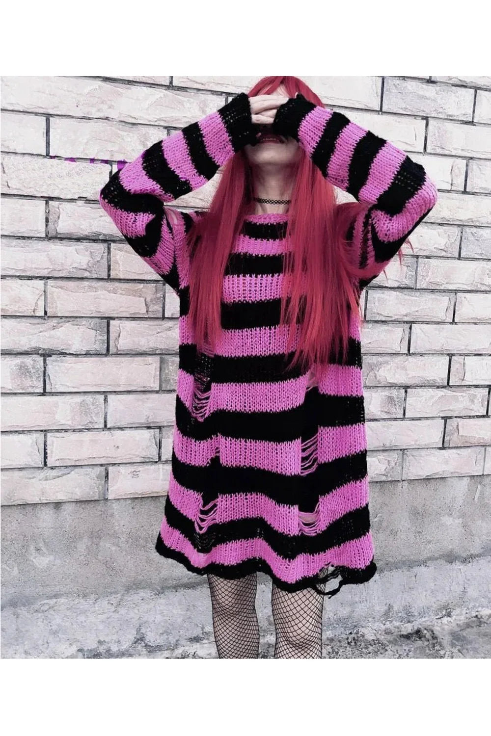 Grunge Candy Striped Sweater