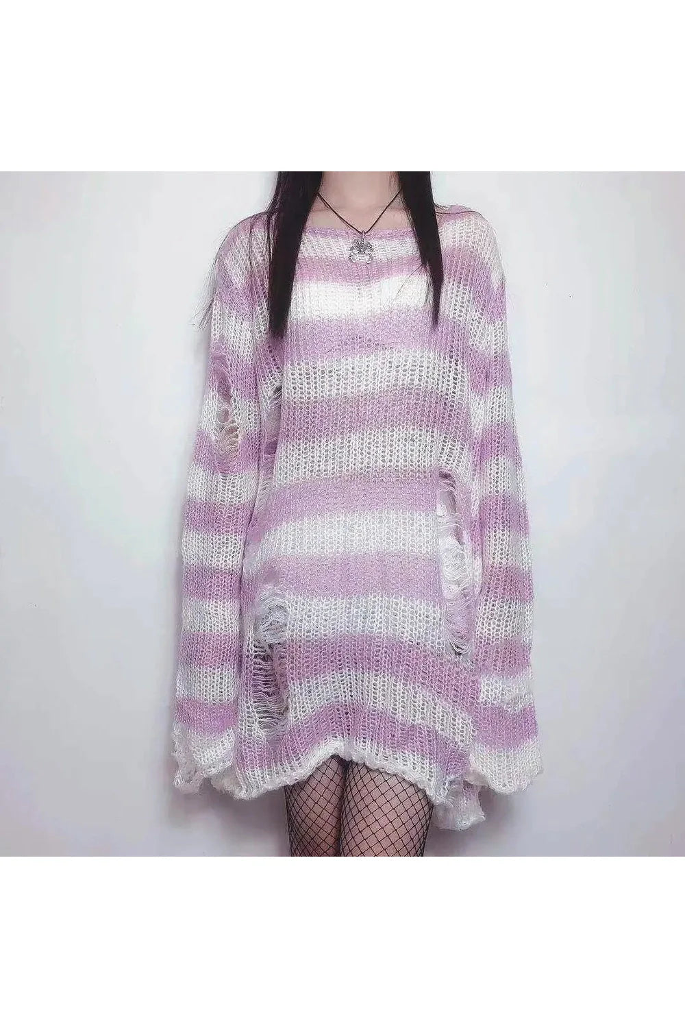 Grunge Candy Striped Sweater