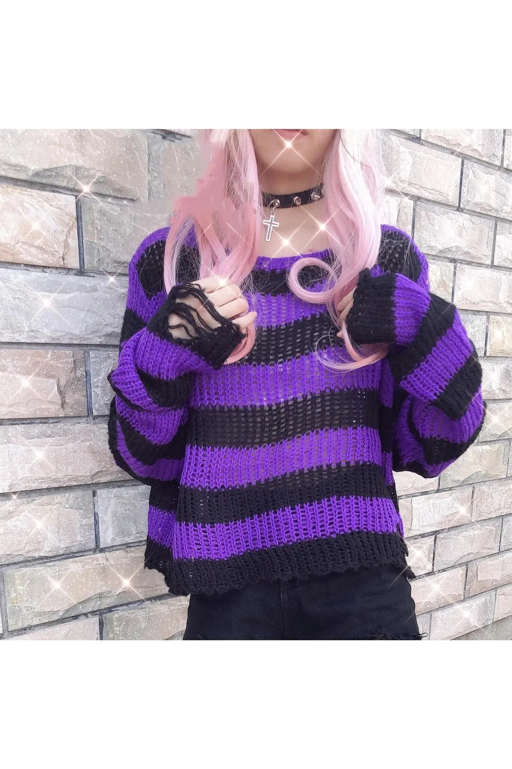 Grunge Candy Striped Sweater