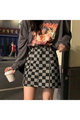 Grunge karierter Minirock