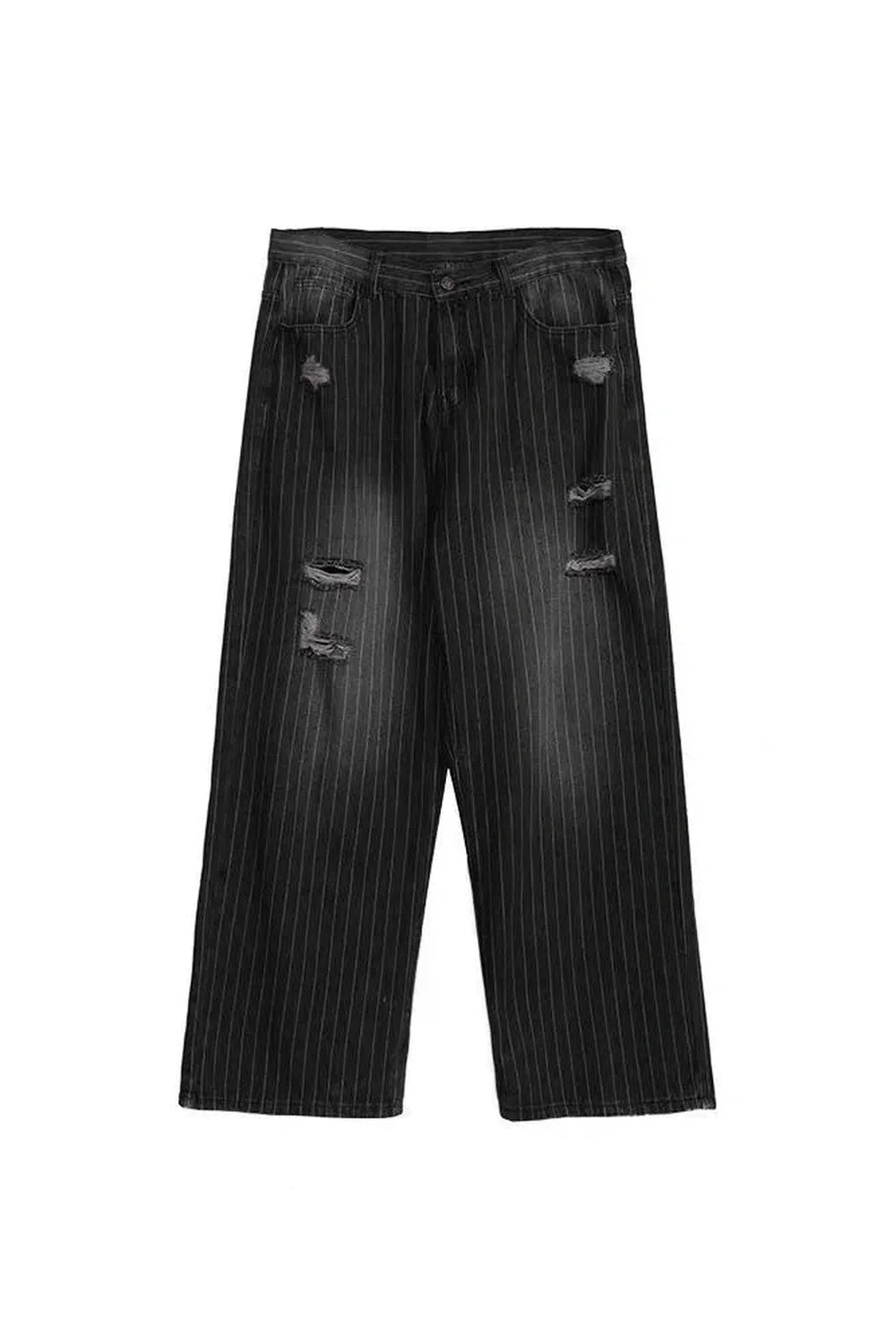 Grunge Distressed Pinstripe Pants