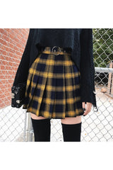 Grunge Checkered Mini Skirt