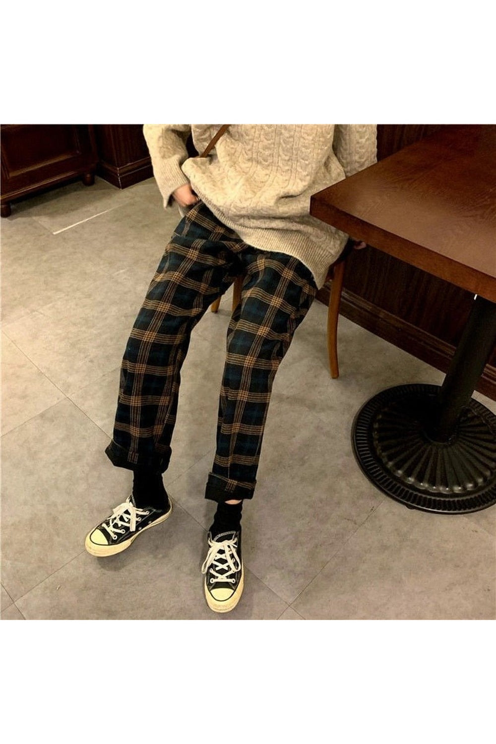 Grunge Fleece Plaid Pants