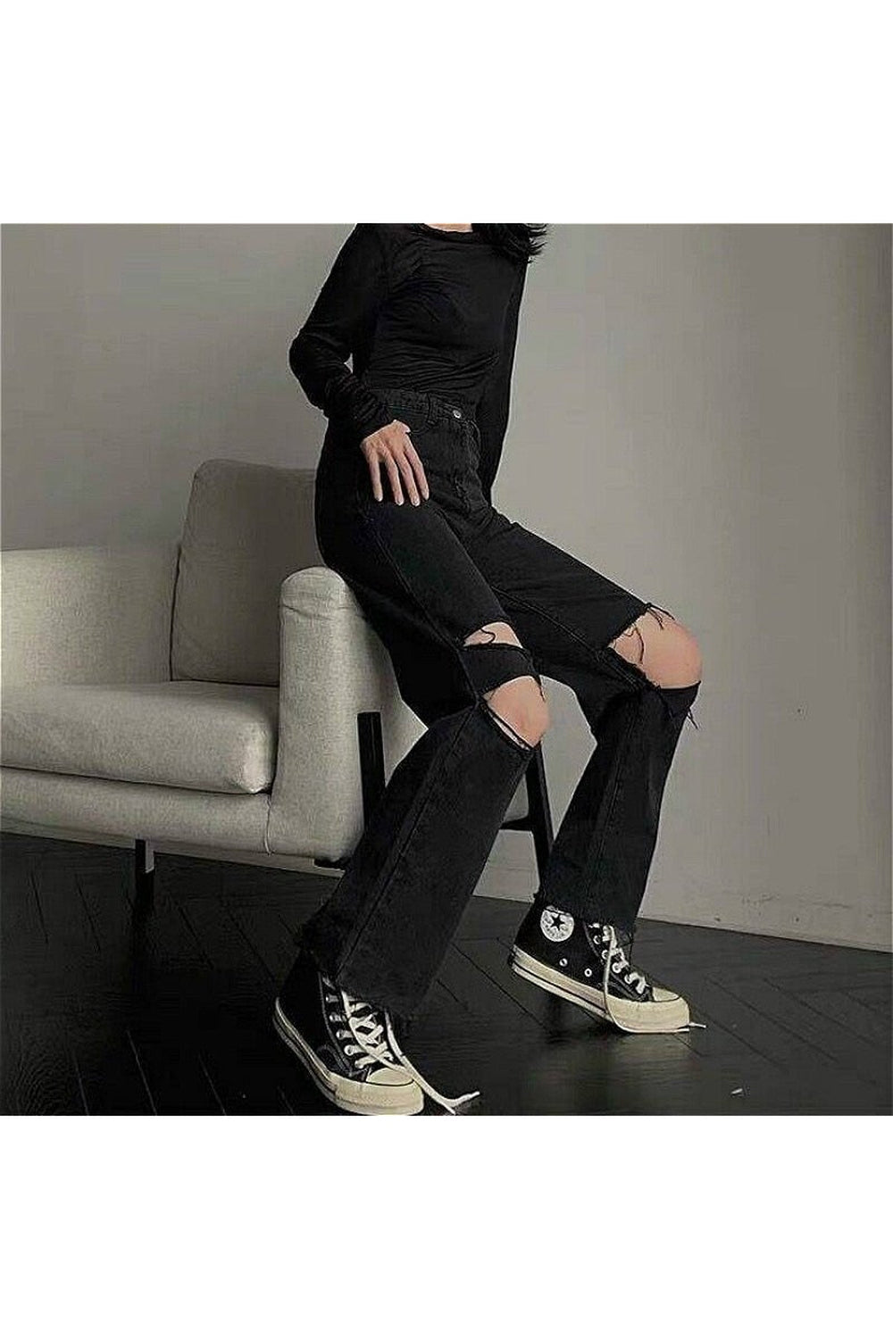 Fall Grunge Hole Jeans