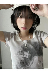 T-Shirt mit Grunge-Lagenprint