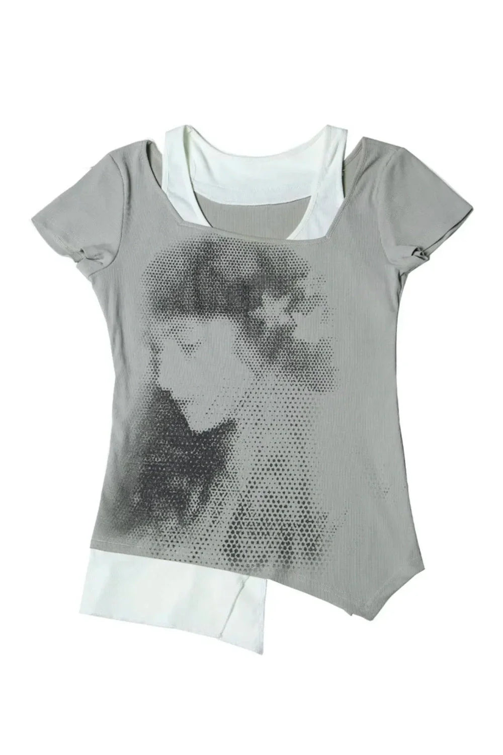 T-Shirt mit Grunge-Lagenprint