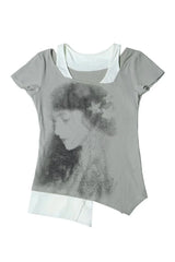 T-Shirt mit Grunge-Lagenprint