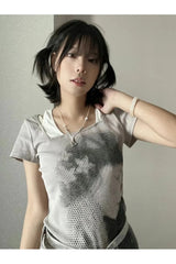 T-Shirt mit Grunge-Lagenprint