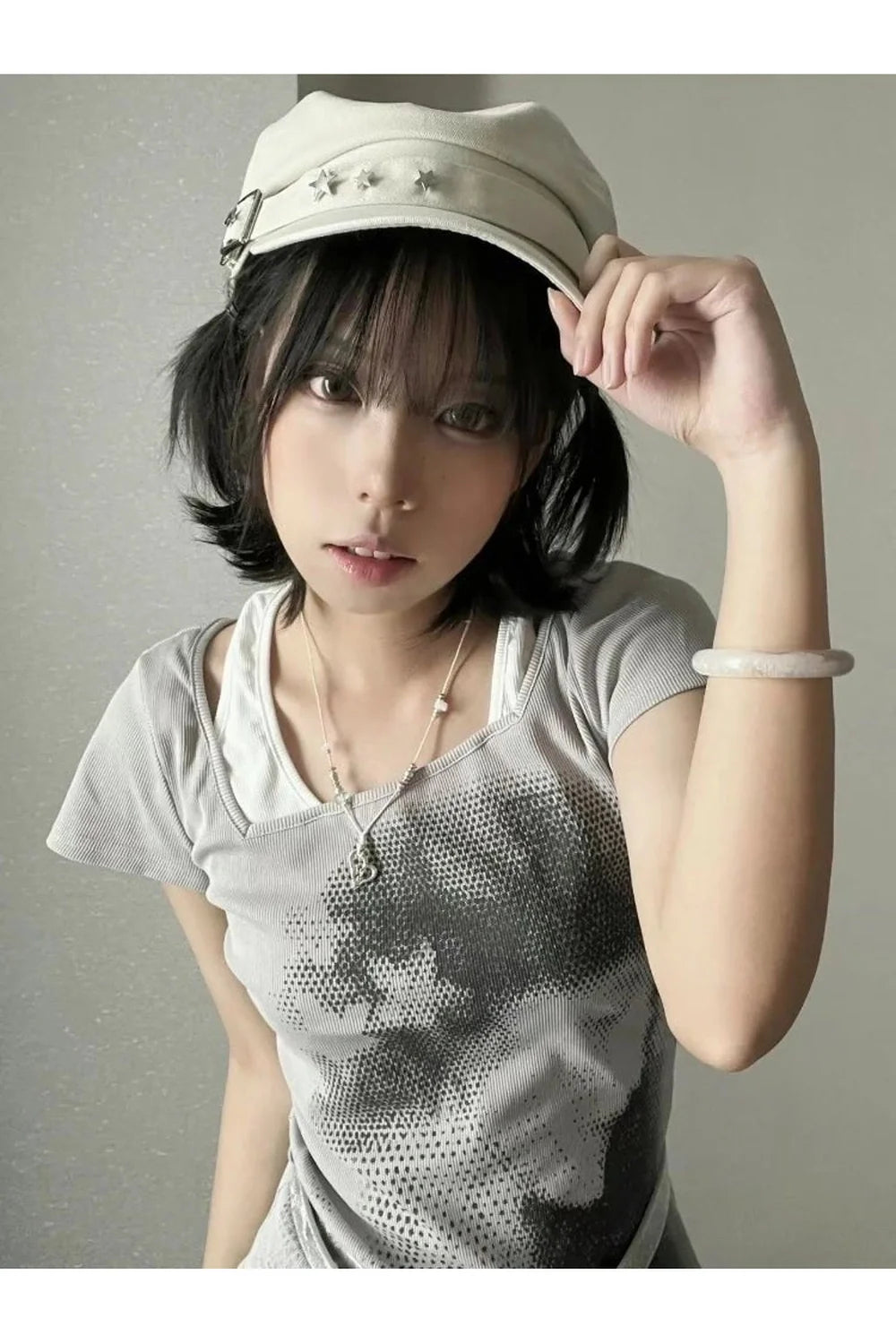T-Shirt mit Grunge-Lagenprint