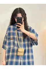 Grunge Plaid Short Sleeve Shirt