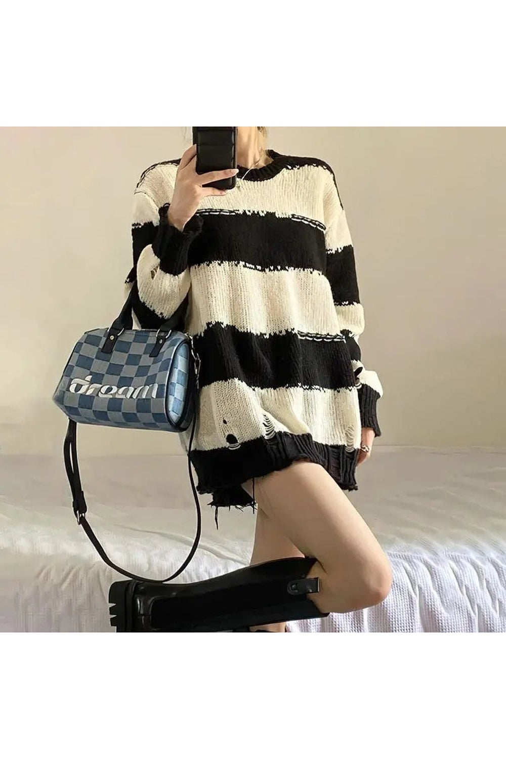 Fall Grunge Punk Oversize Sweater