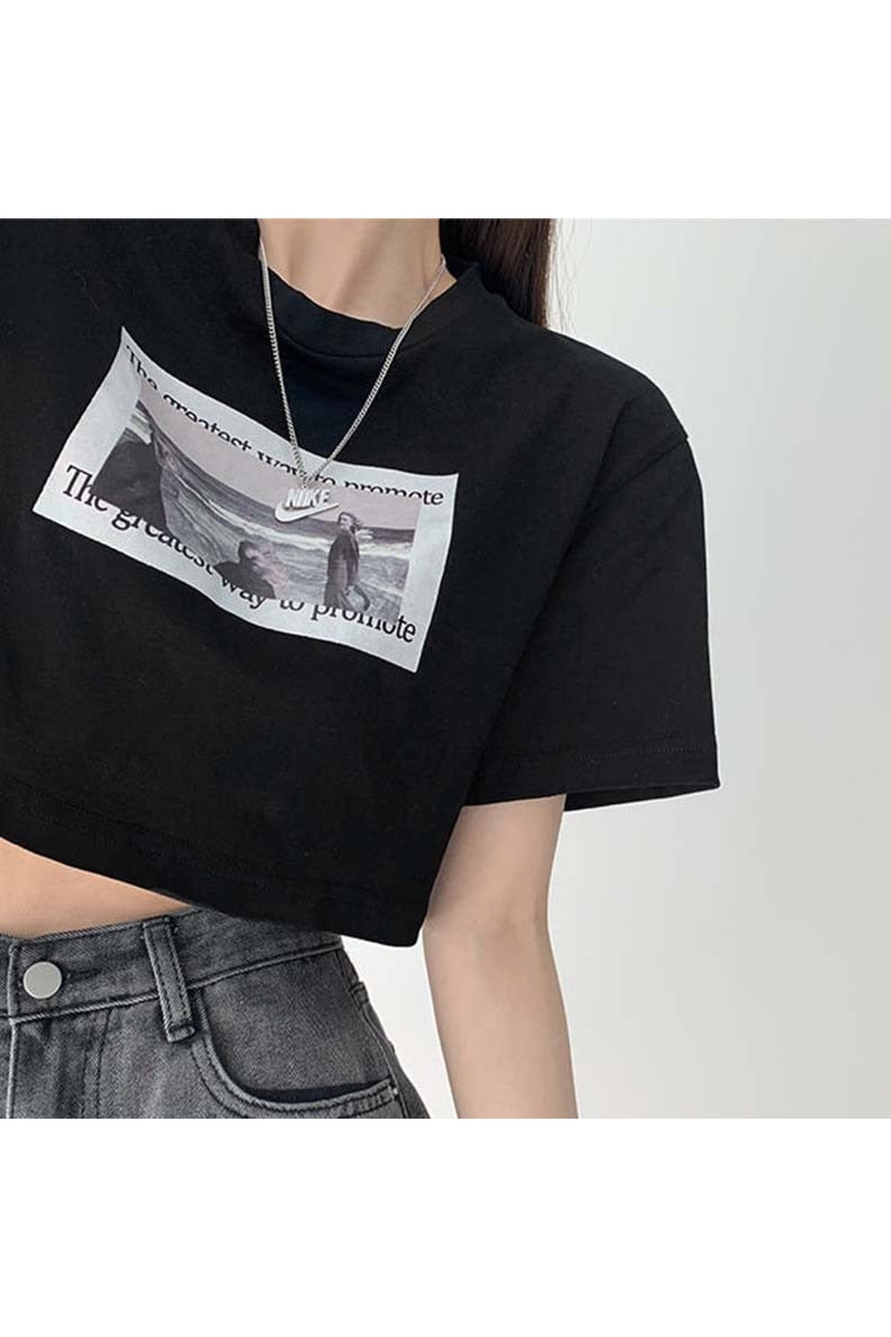 Acubi Style Cotton Crop Top