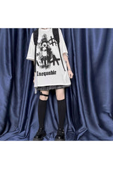 Grunge Style Dark Print T-shirt