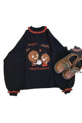 Fall Halloween Pumpkin Lantern Sleeve Sweater