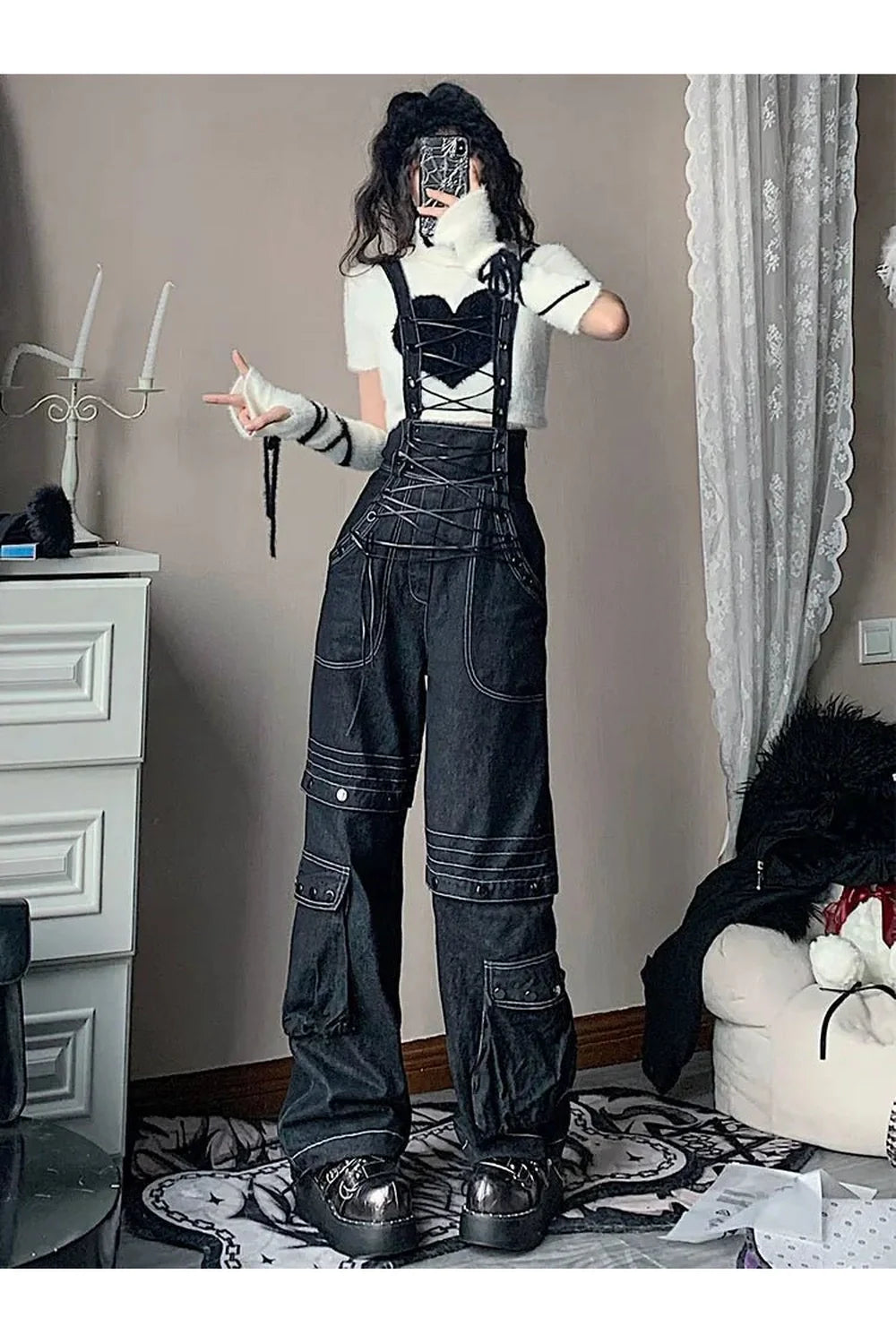 Harajuku Bandage Hose mit hoher Taille