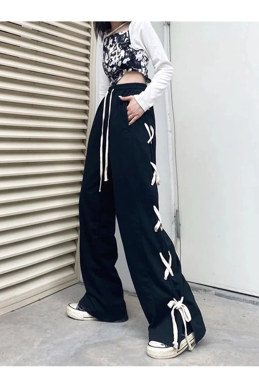 Harajuku Bandage Weite Hose