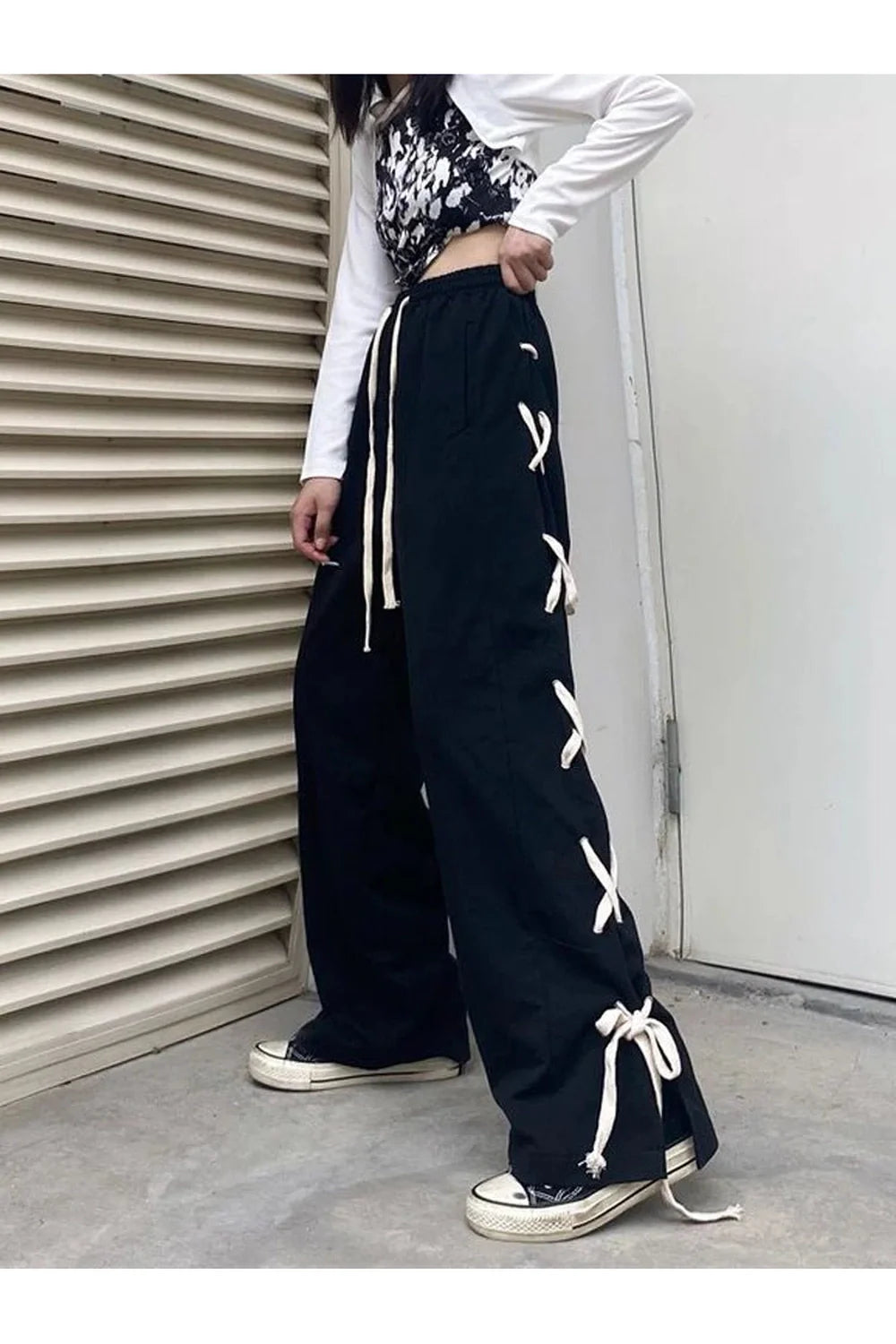 Harajuku Bandage Weite Hose
