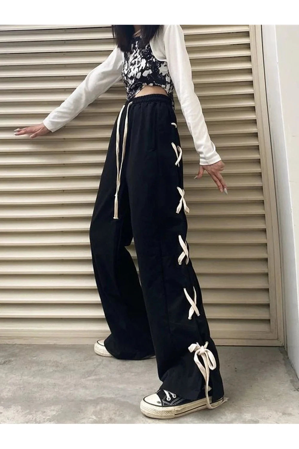Harajuku Bandage Weite Hose