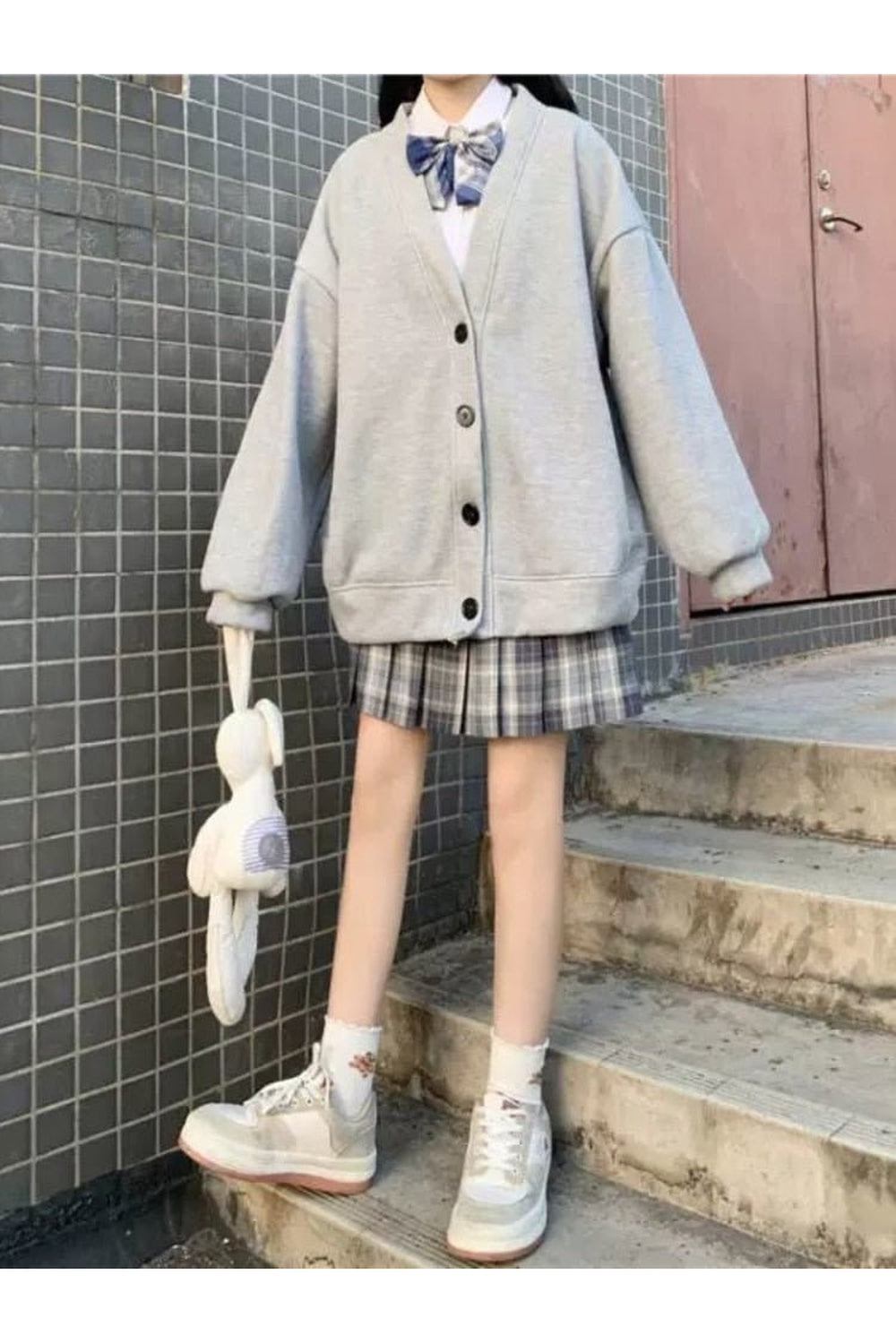 Fall Harajuku Kawaii Gray Cardigan