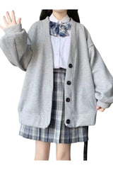 Fall Harajuku Kawaii Gray Cardigan