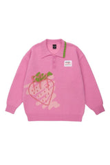 Fall Harajuku Strawberry Knit Sweater