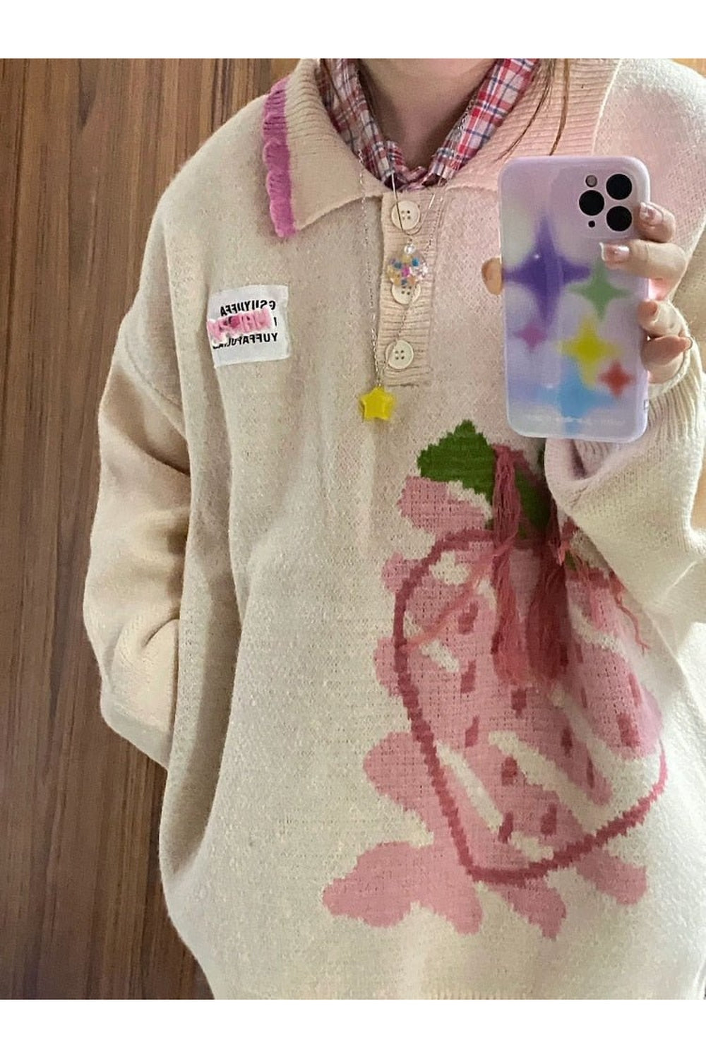 Fall Harajuku Strawberry Knit Sweater