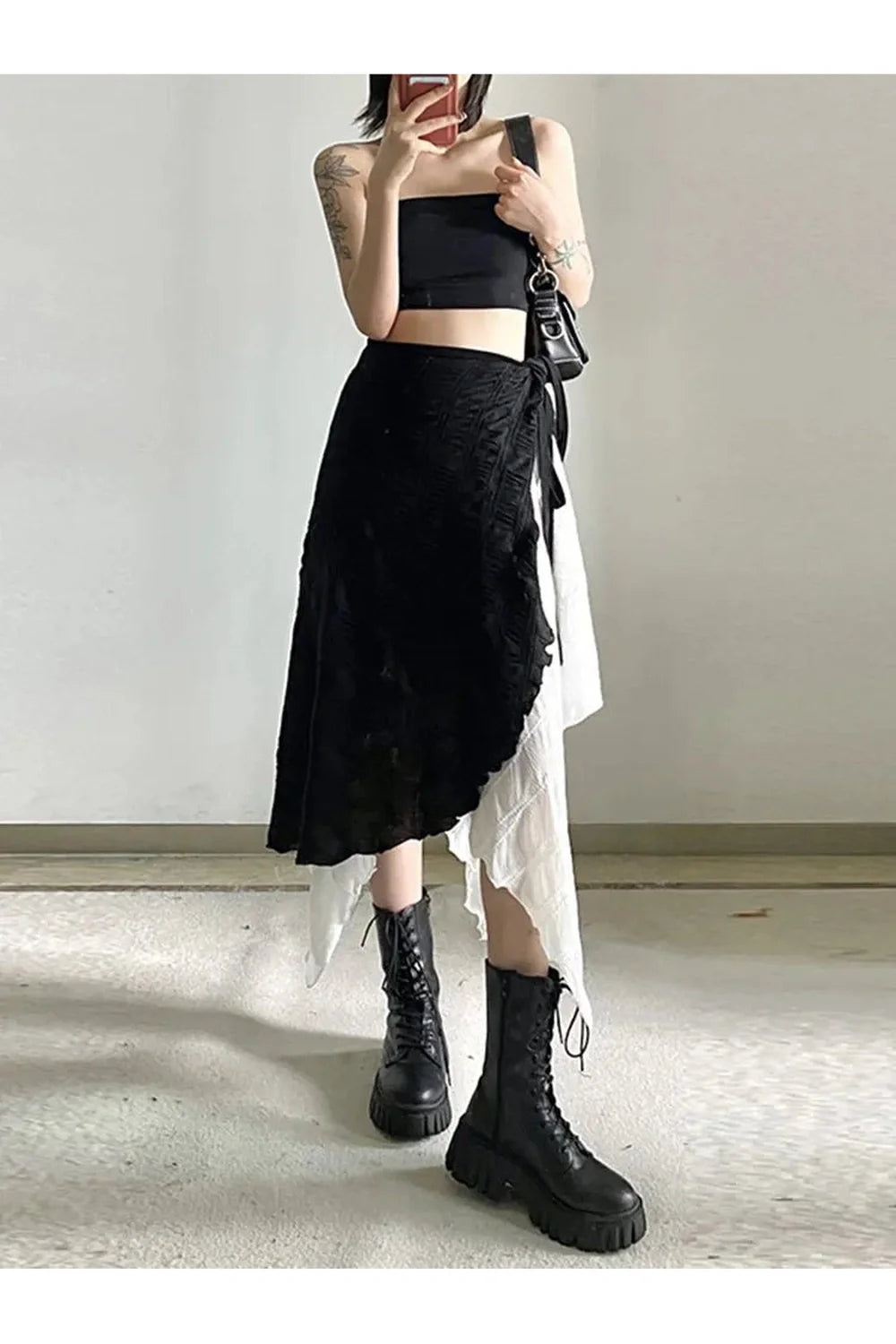 Jupes midi épissées Harajuku Y2K