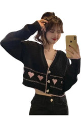 Fall Heart Button Knit Cardigan