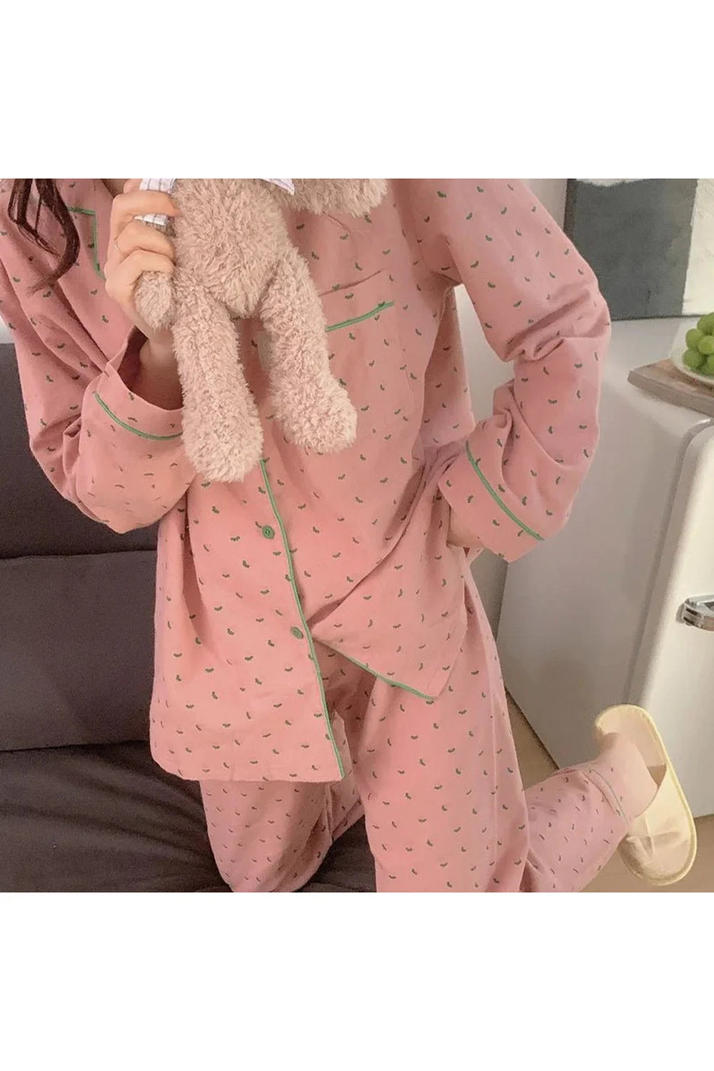 Heart Print Pajama Set