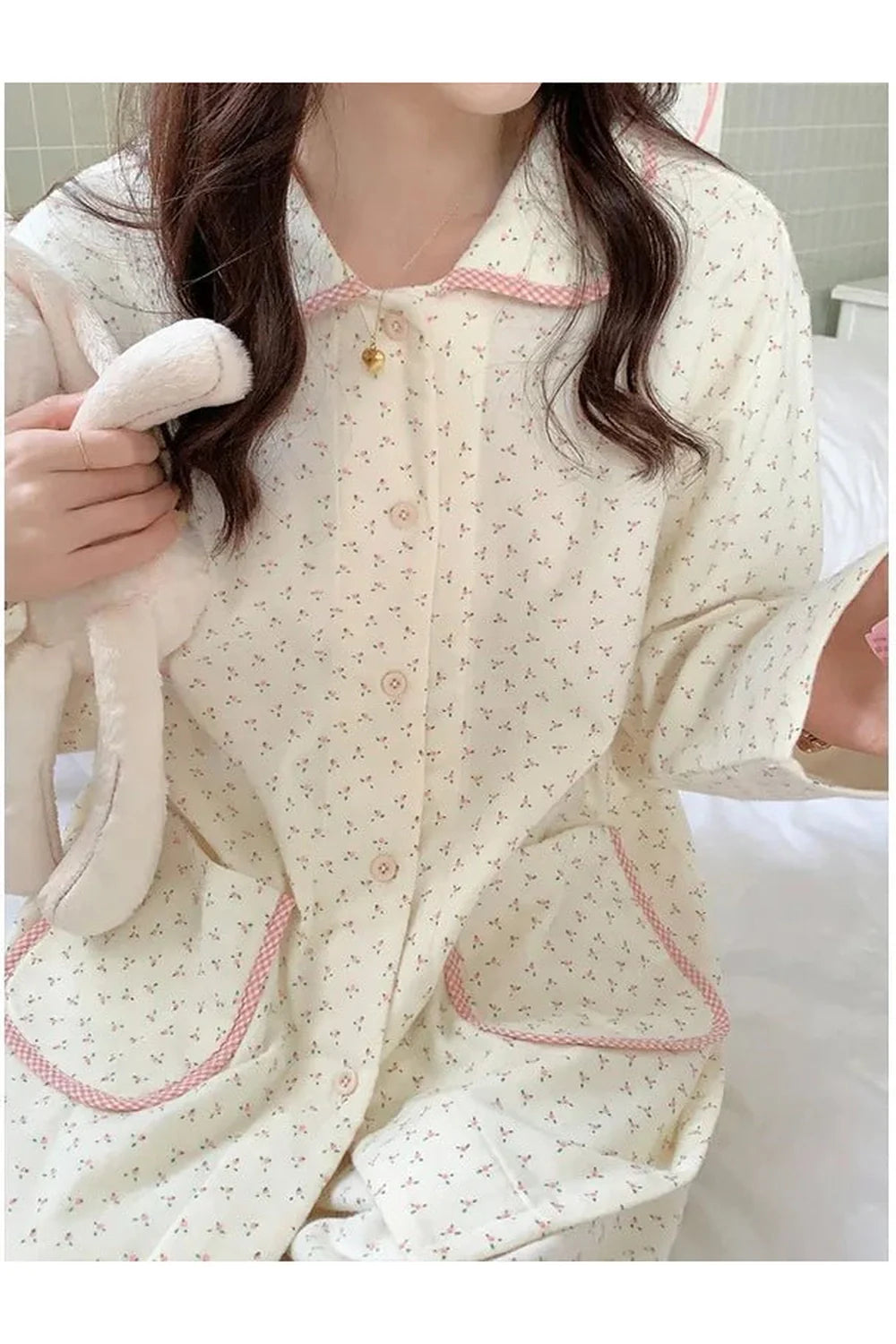 Heart Print Pajama Set